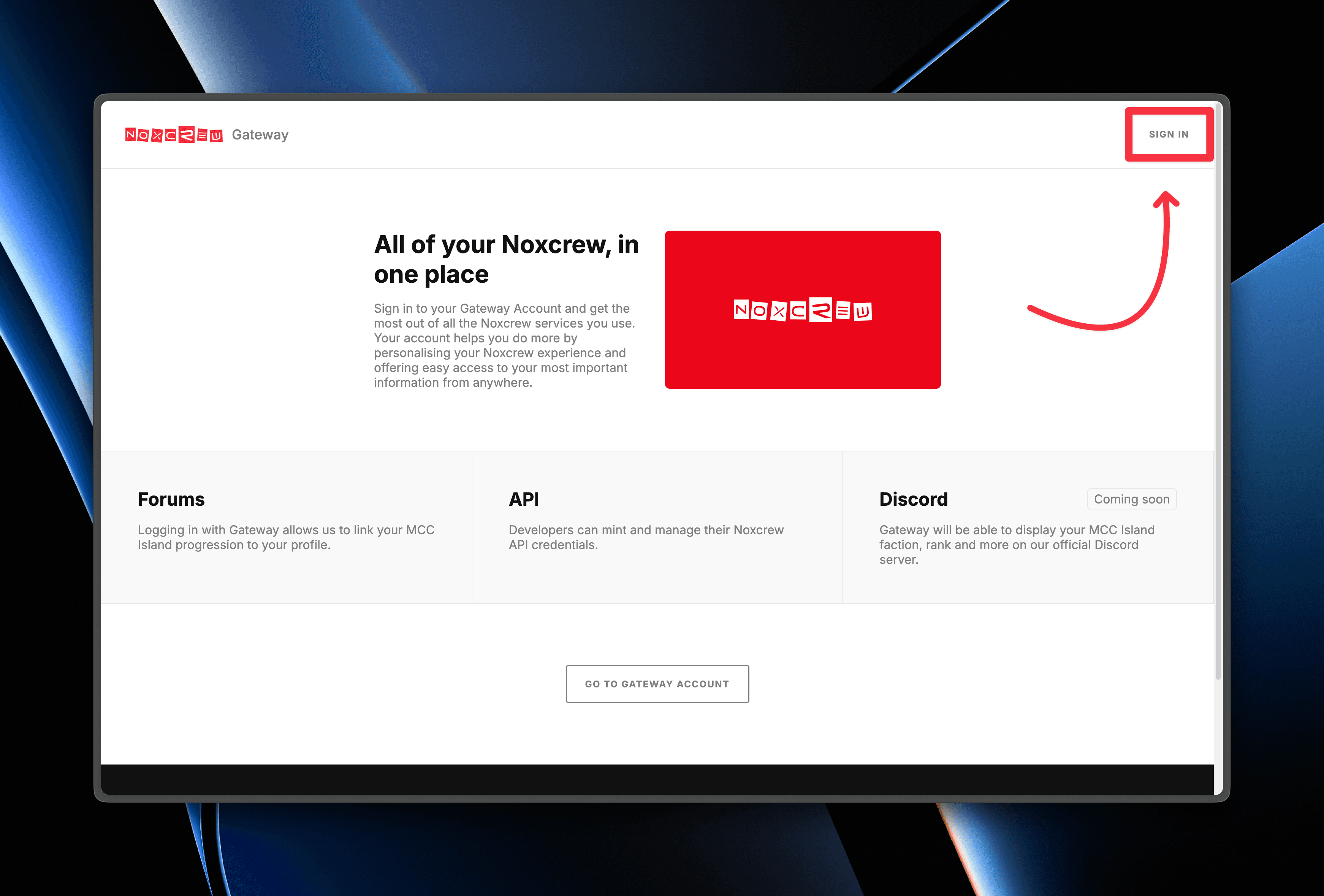 Noxcrew Gateway Home